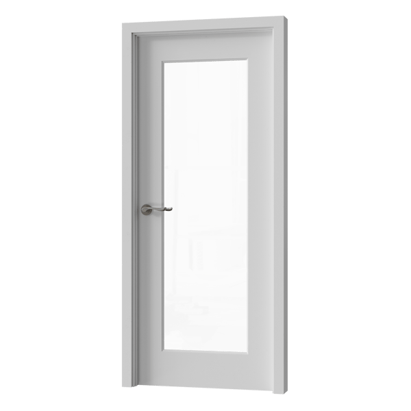 Interior Single Glass French Door Model, Painted White