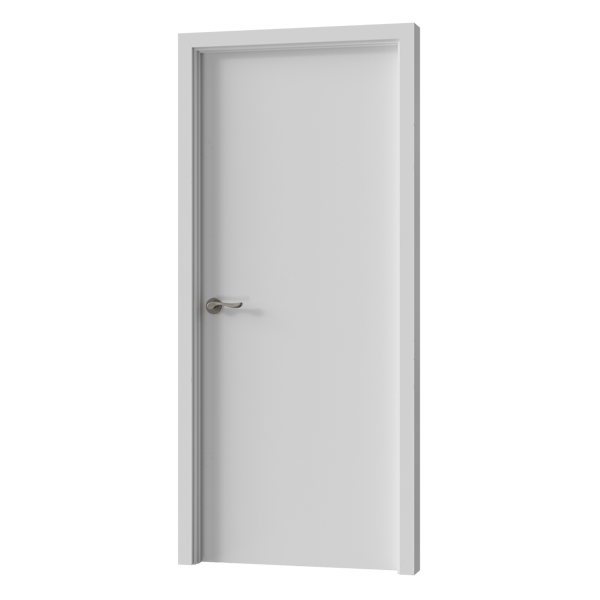 Interior Single Door Model, Wood Painted White