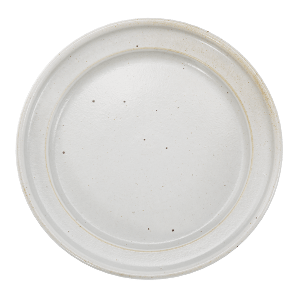 Ceramic Plate Model, White with Dark Specks