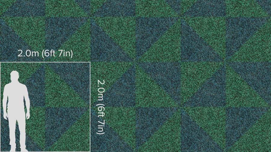 Grainy Rubber Mulch Manmade Ground Texture, Green & Blue - Poliigon