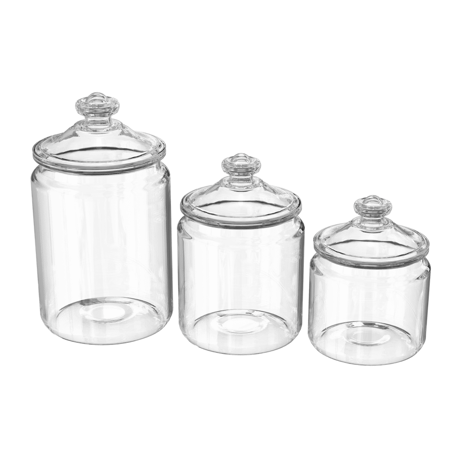 Glass Lidded Canister Set Models - Poliigon