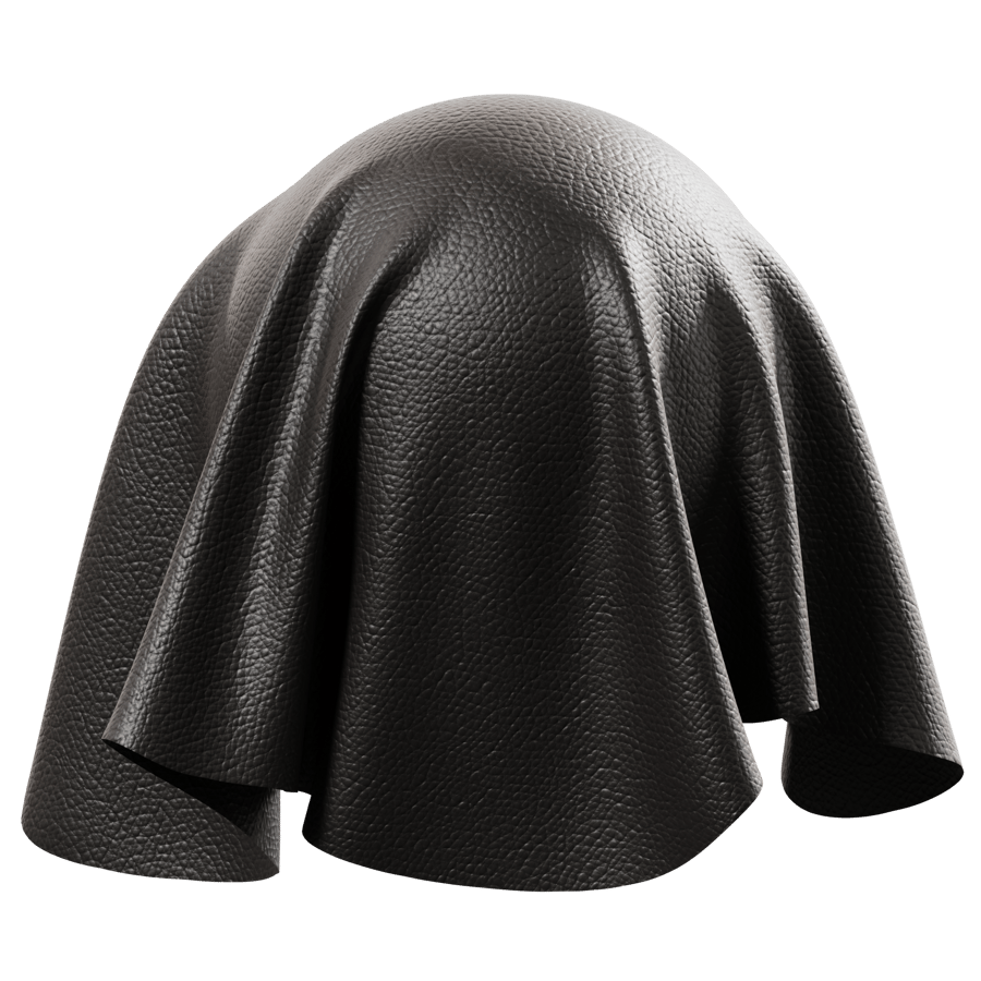 Embossed Cowhide Leather Texture, Black - Poliigon