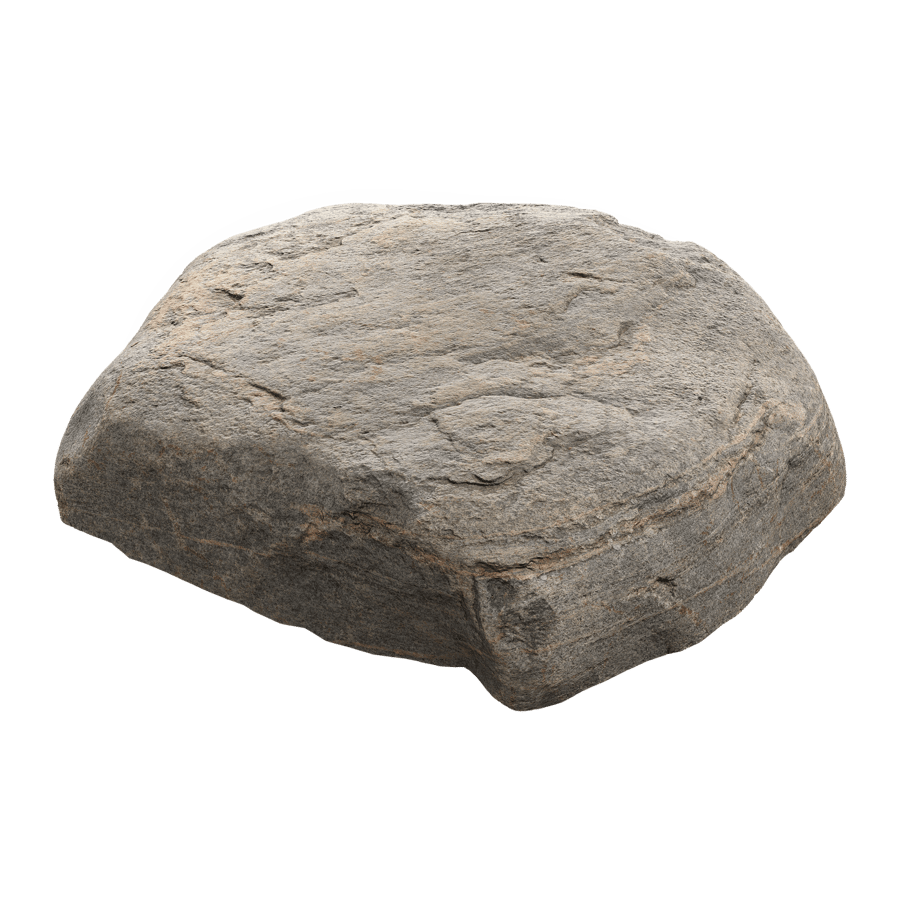 Cool Toned Smooth Thin Flat Large Rock Boulder Model - Poliigon