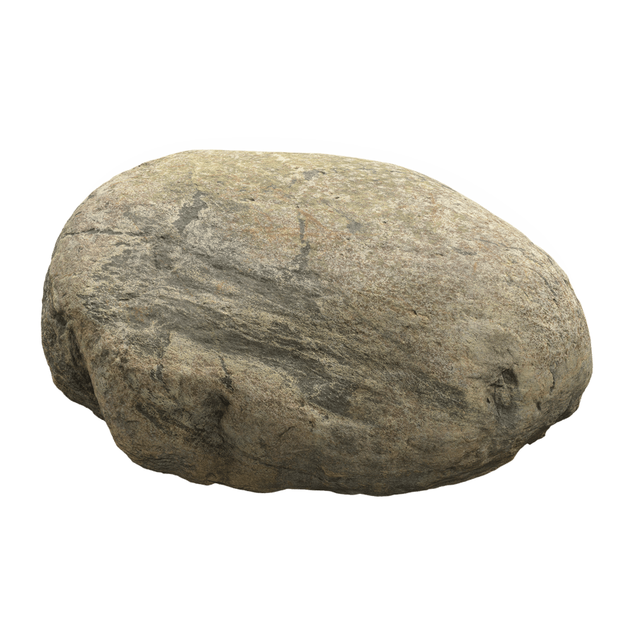 Warm Toned Marbled Round Large Rock Boulder Model - Poliigon