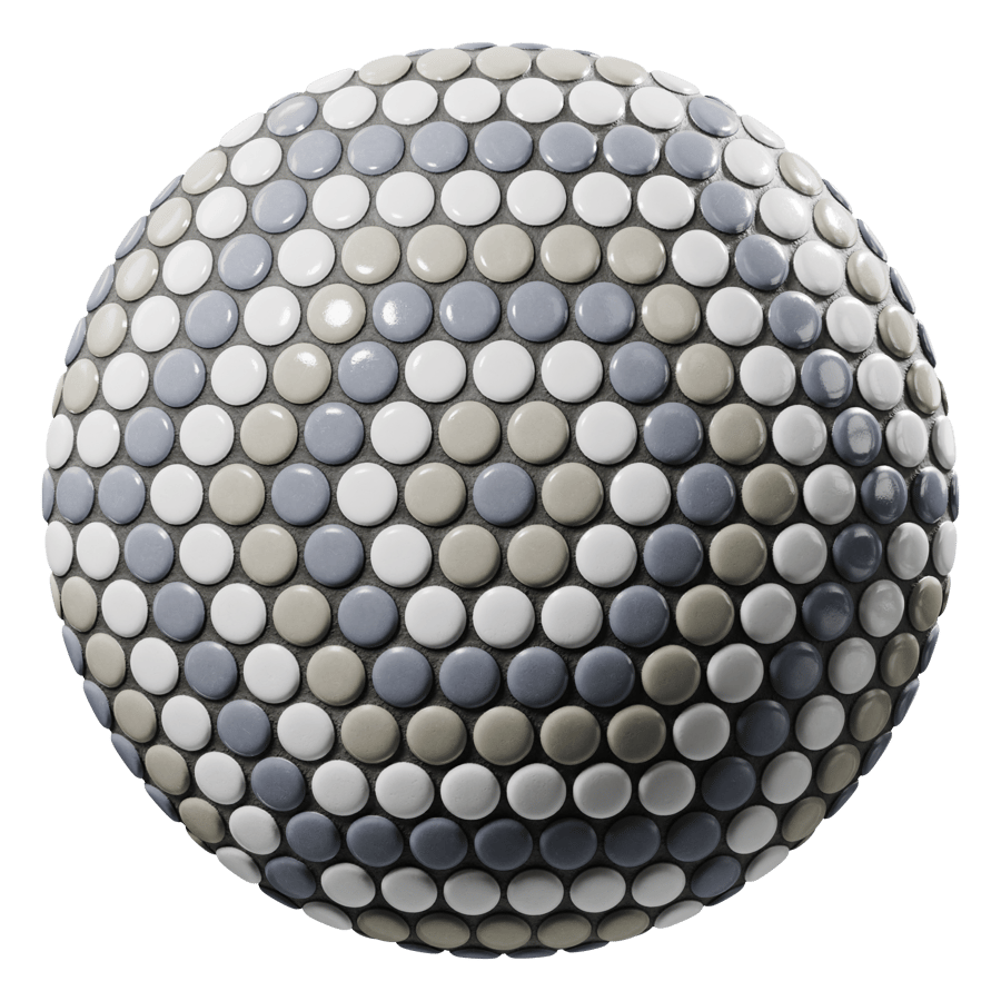 Penny Round Tile Texture Sea Mist Hexagons Poliigon