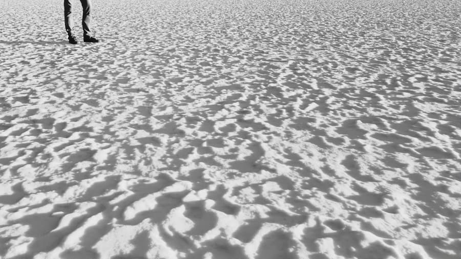 Old Shallow Footprints Snow Texture