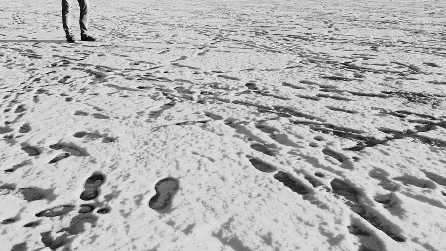 Deep Footprints Snow Texture