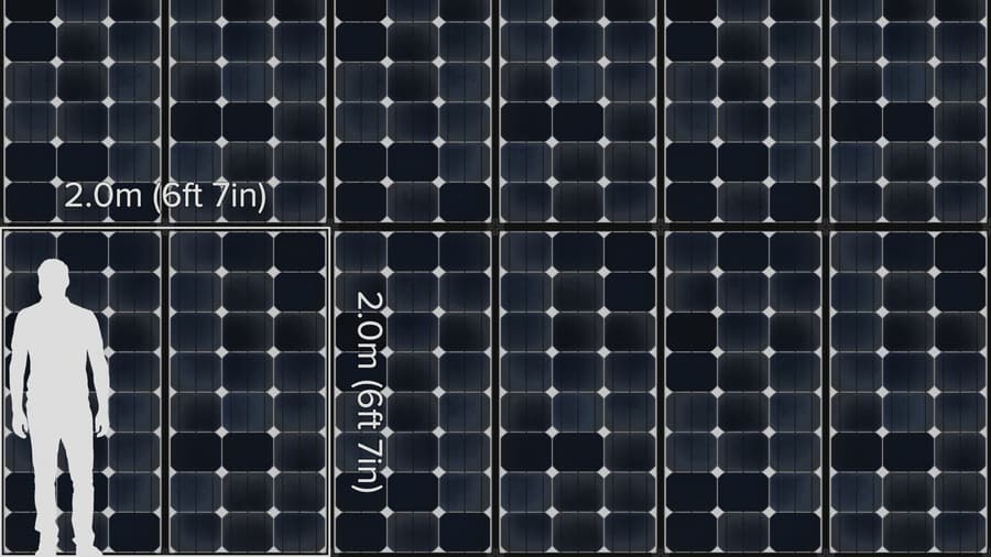 Clean Framed Type B Monocrystalline Solar Panels Texture