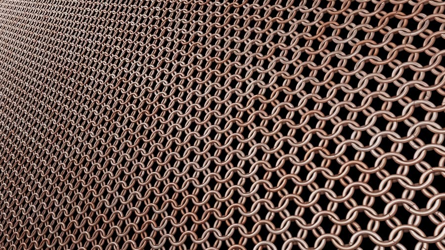 Rounded Copper Chainmail Metal Texture
