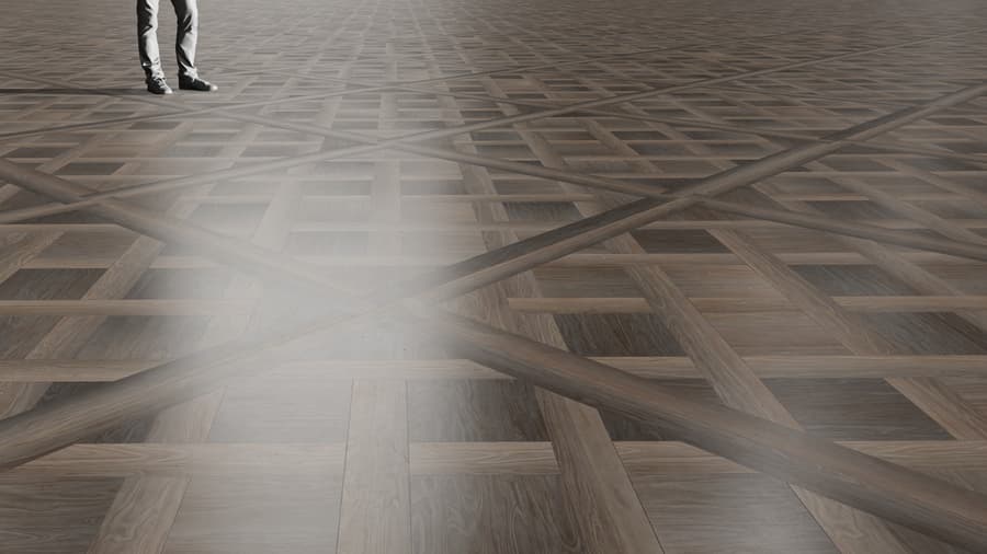 Square Versailles Wood Flooring Texture, Cool Brown