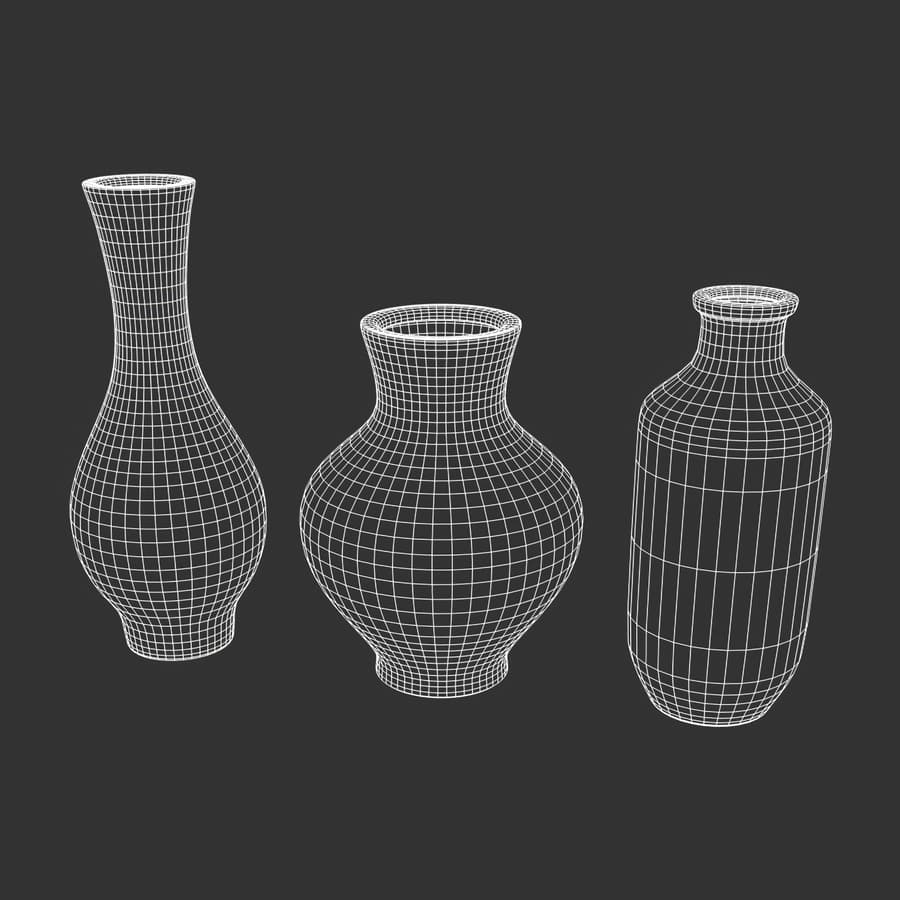 Three Vase Models, Rustic Brown