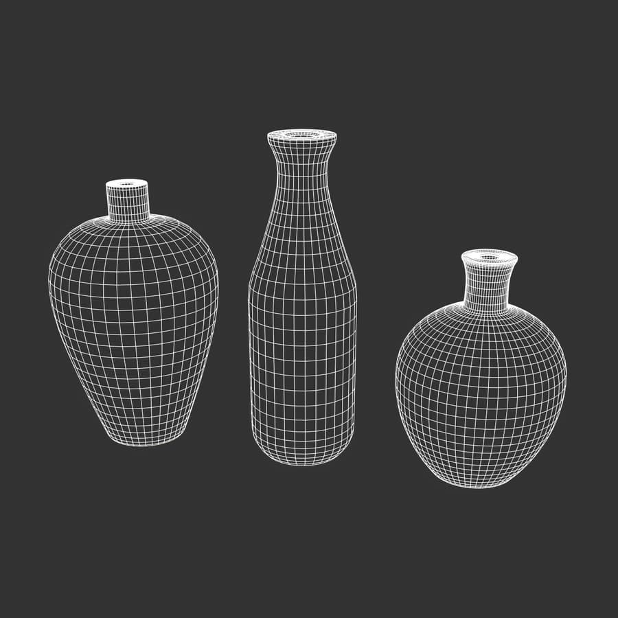 Three Light Wooden Vase Models