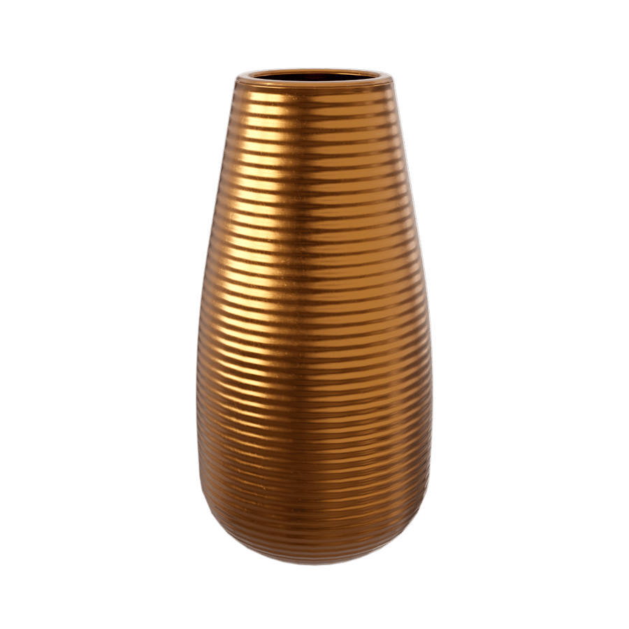 Ribbed Copper Vase Model