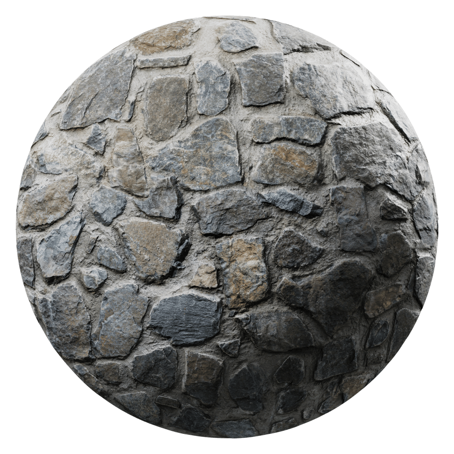 Rural Cobblestone Brick Texture, Grey