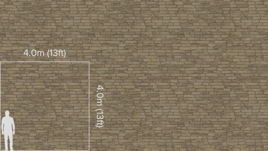 Light Thin Old Stone Brick Wall Texture, Beige