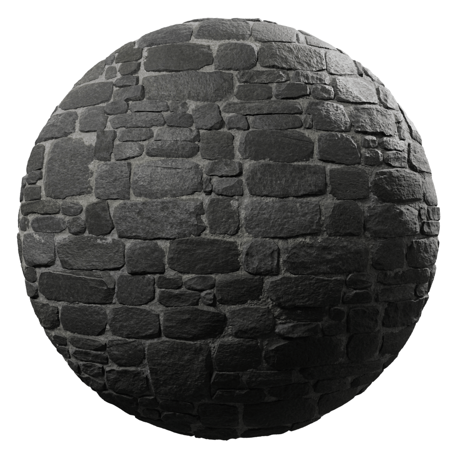 Light Old Stone Brick Wall Texture, Faded Black