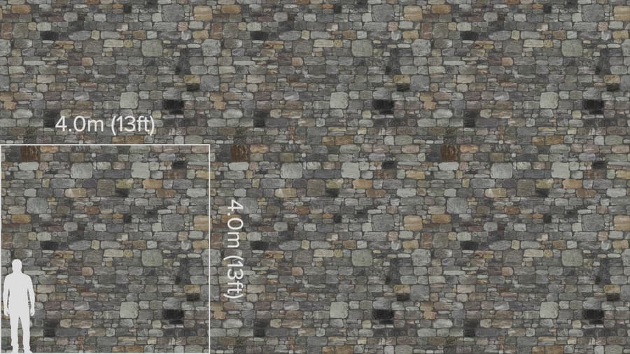 Light Mosaic Old Stone Brick Wall Texture