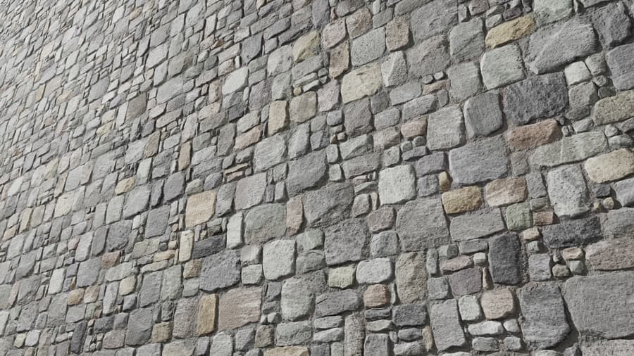 Light Square Mosaic Old Stone Brick Wall Texture