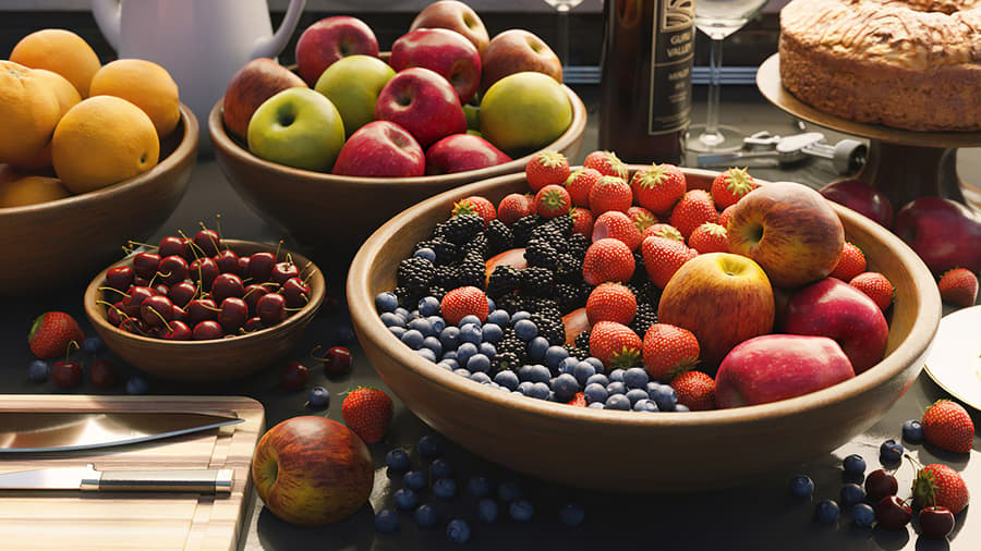 Blueberries Fruit Food Model