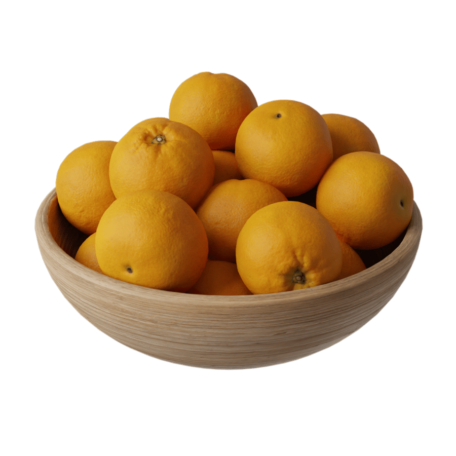 Orange Fruit Bowl Food Model - Poliigon