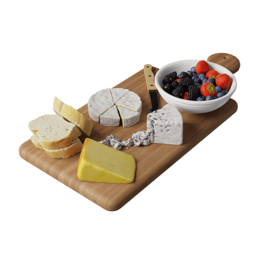 Four Cheeses & Mixed Berries Food Platter Models