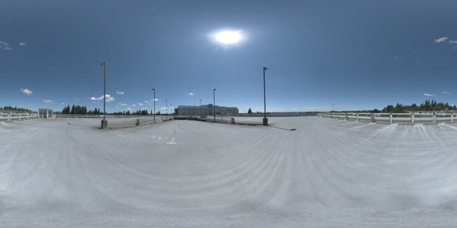 Tiny Clouds Clear Afternoon City Parking Lot Outdoor Sky HDRI