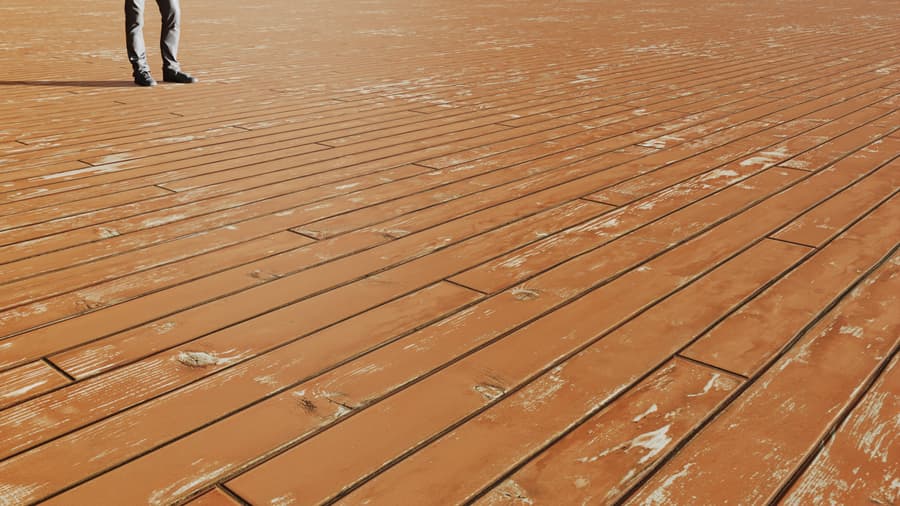 Worn Wood Flooring Texture, Warm Orange