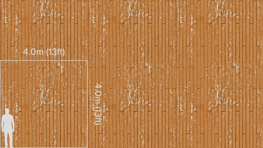 Worn Wood Flooring Texture, Warm Orange