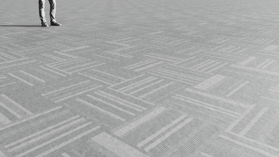 Varied Pinstripe Tiled Commercial Carpet Flooring Texture, Grey