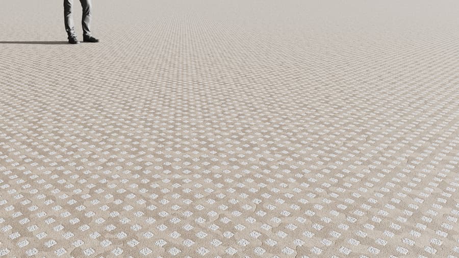 Checkerboard Cut & Loop Pile Carpet Flooring Texture, Mocha Brown