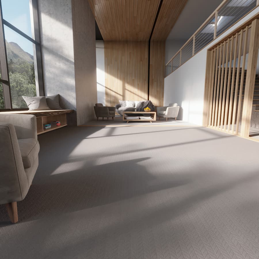Herringbone Cut & Loop Pile Carpet Flooring Texture, Grey
