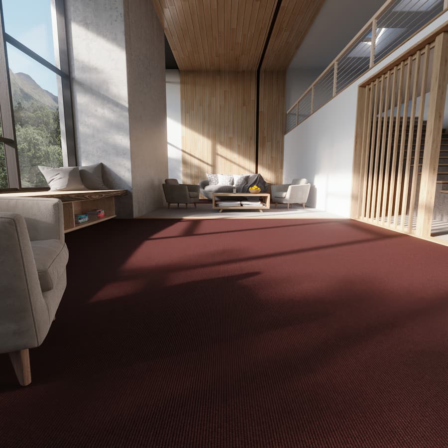 Rows Loop Pile Carpet Flooring Texture, Dark Red