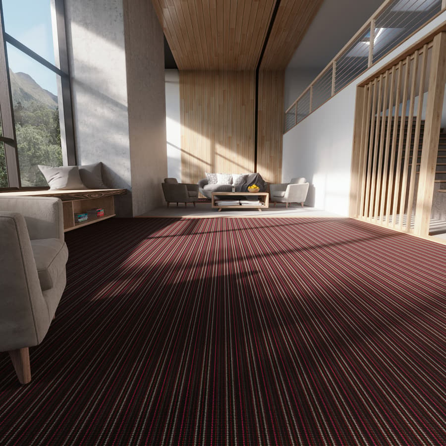 Stripes Loop Pile Carpet Flooring Texture, Maroon