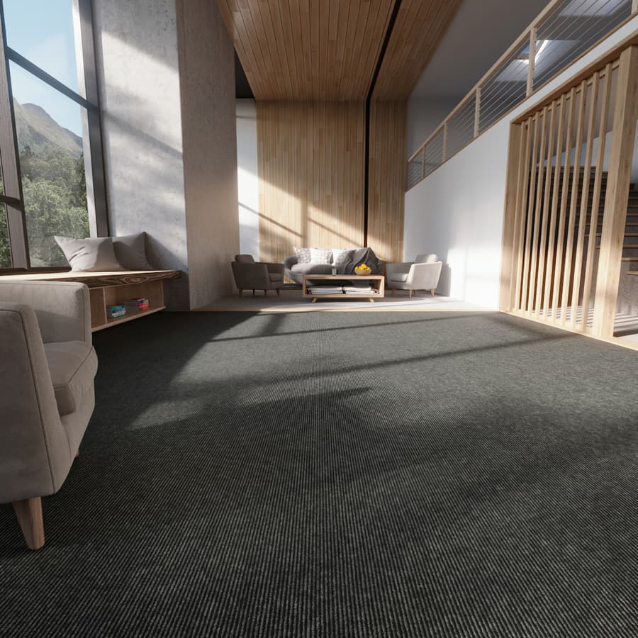 Muted Row Loop Pile Carpet Flooring Texture, Forest Green