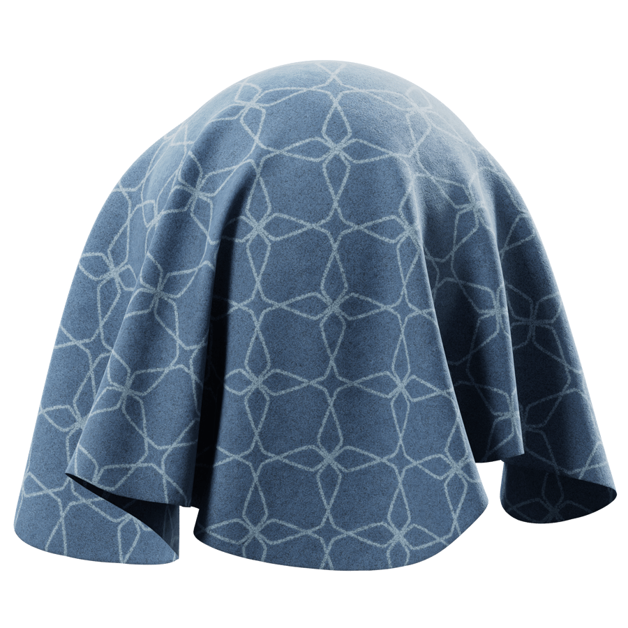 Rhombus Designer Plush Pile Carpet Flooring Texture, Blue