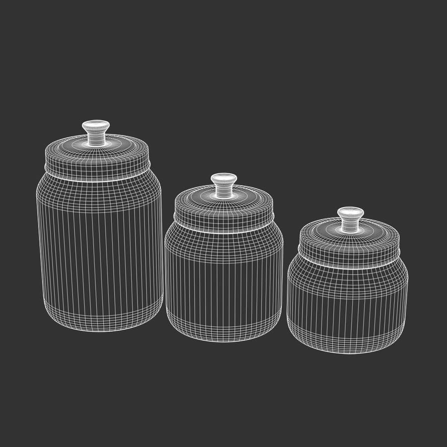 Lidded Glass Canister Set Models, Black