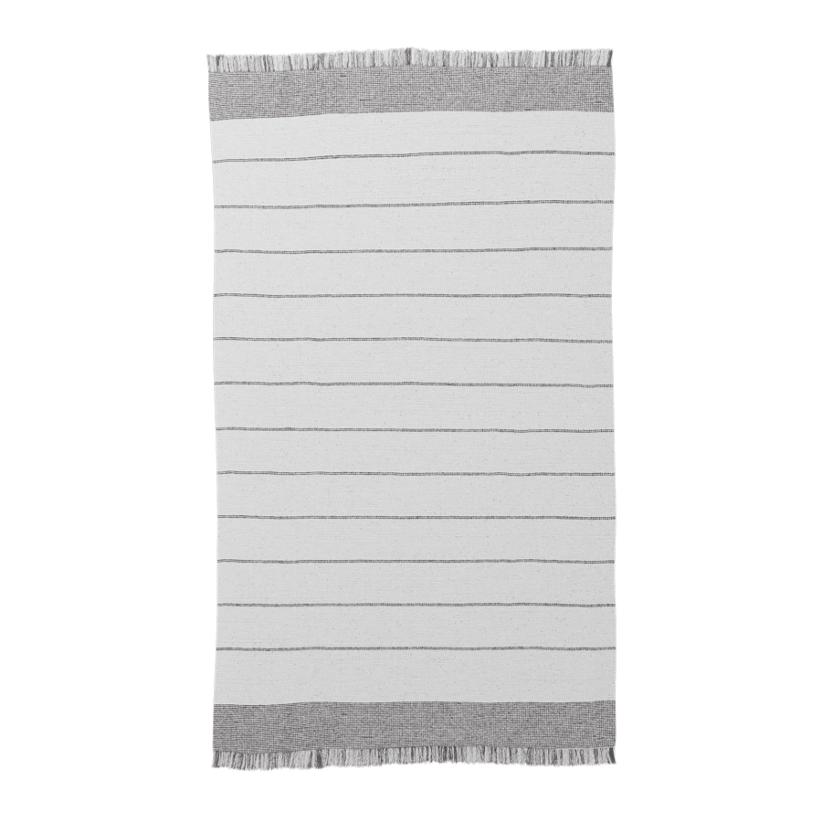 Striped Shoreline Designer Rug Model, White & Grey