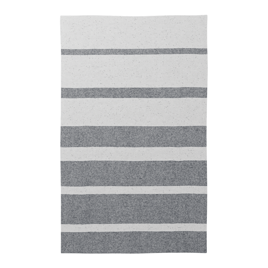 Thin Striped Shoreline Designer Rug Model, White & Grey