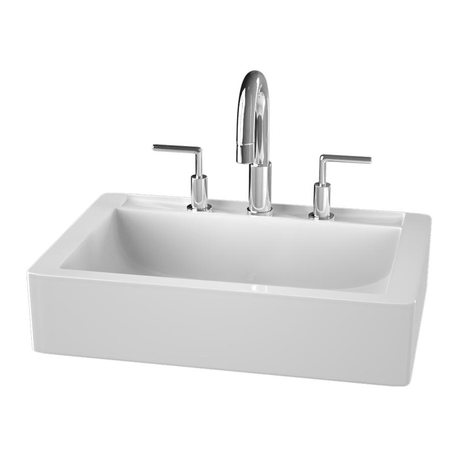 Above Counter Rectangle Bathroom Sink Model, White