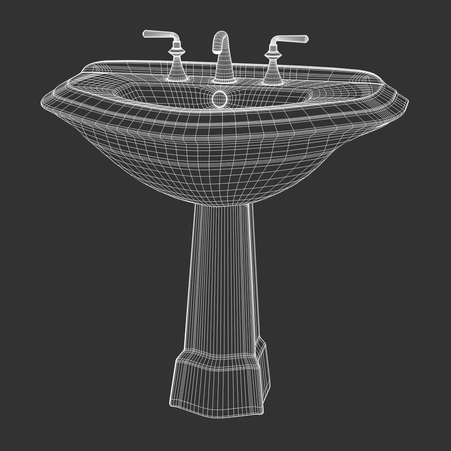 Pedestal Bathroom Sink Model, White