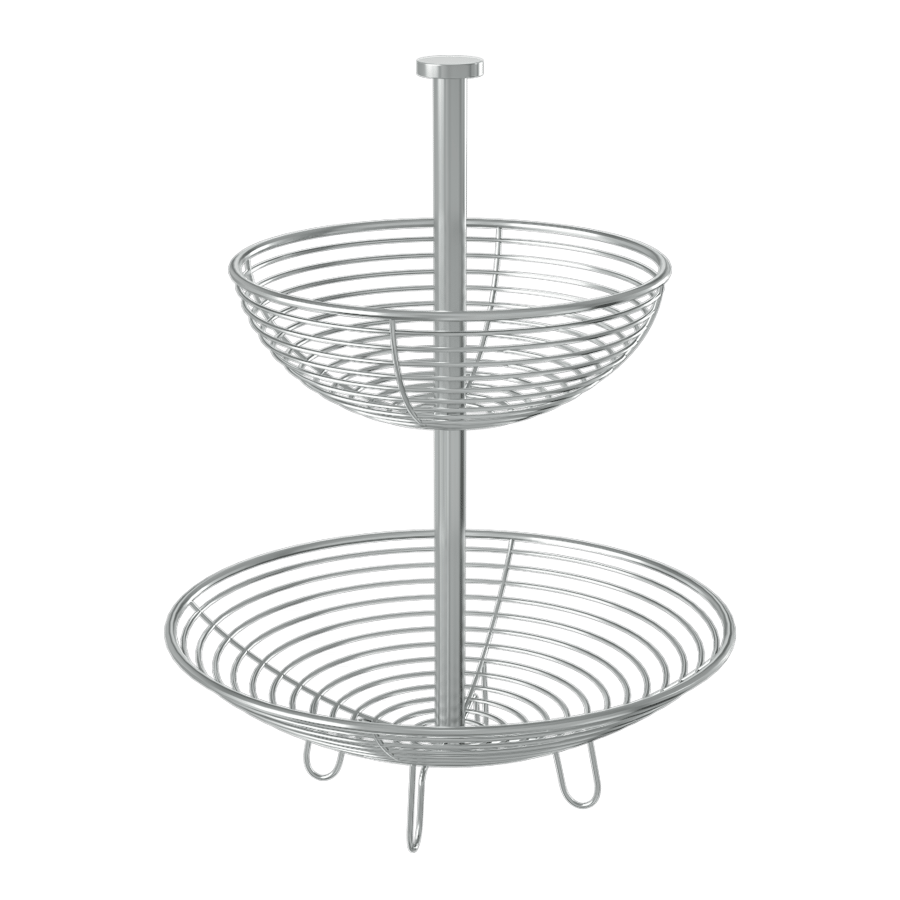 Two-Tier Standing Basket Models, Silver