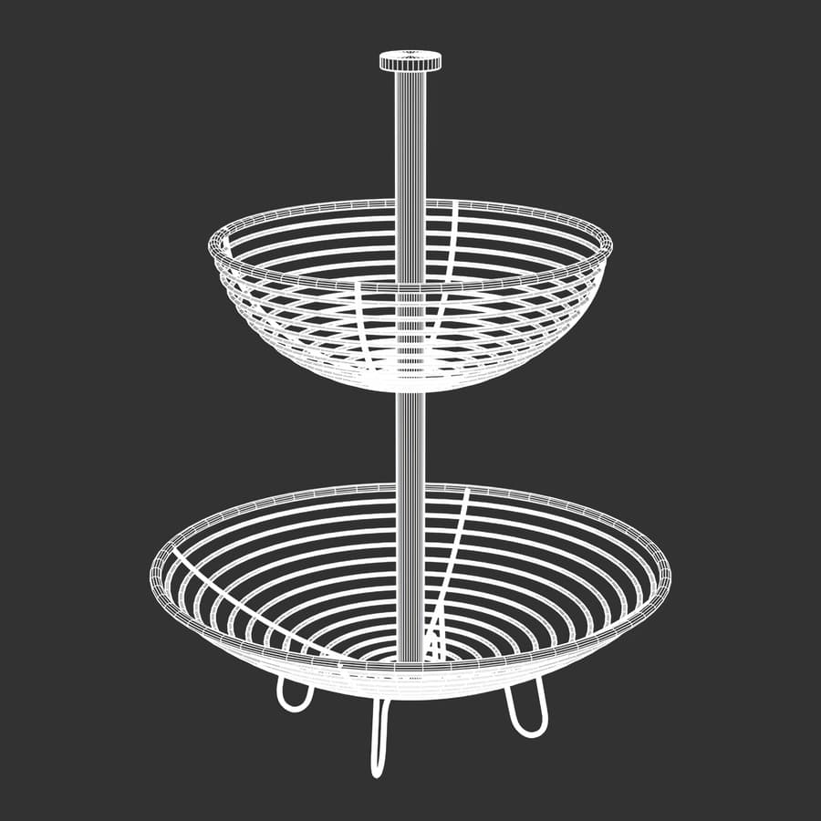 Two-Tier Standing Basket Models, Silver