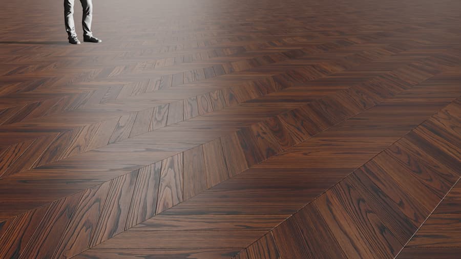 Cognac Chevron Pattern Oak Wood Flooring Texture