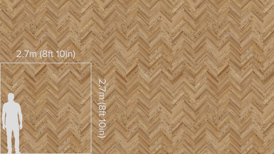 Herringbone Pattern Oak Wood Flooring Texture, Light Brown