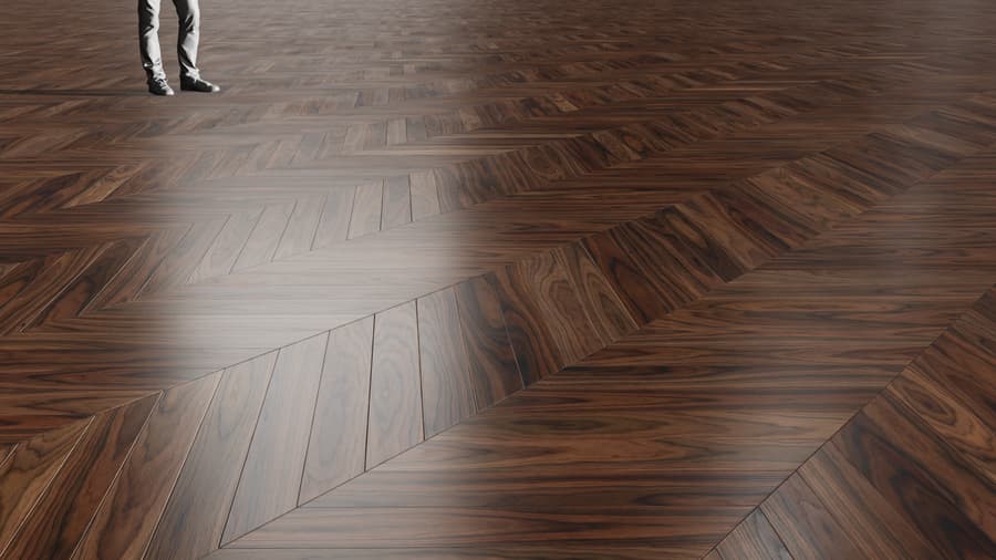 Dark Chevron Pattern Walnut Wood Flooring Texture