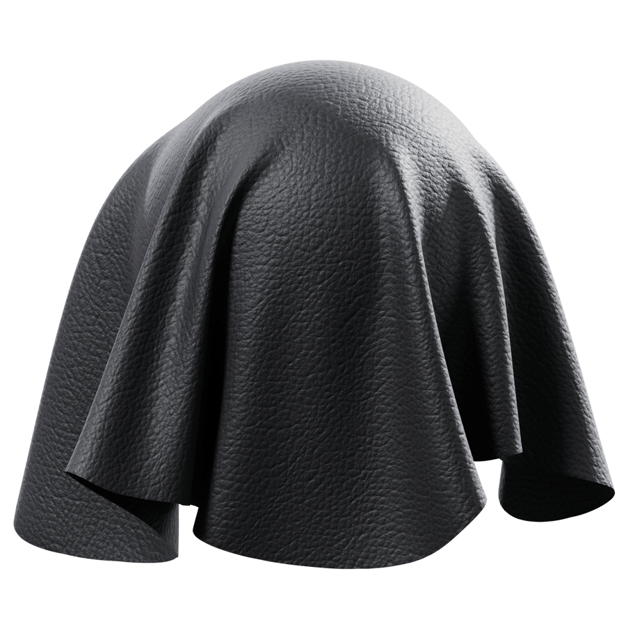 Milled Top Grain Cowhide Leather Texture, Black