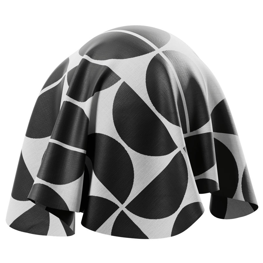 Mid Century Spot Pattern Upholstery Fabric Texture, Black & White