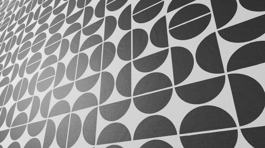 Mid Century Spot Pattern Upholstery Fabric Texture, Black & White