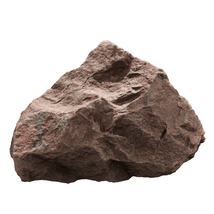 Peaked Dimpled Large Rock Boulder Model, Red