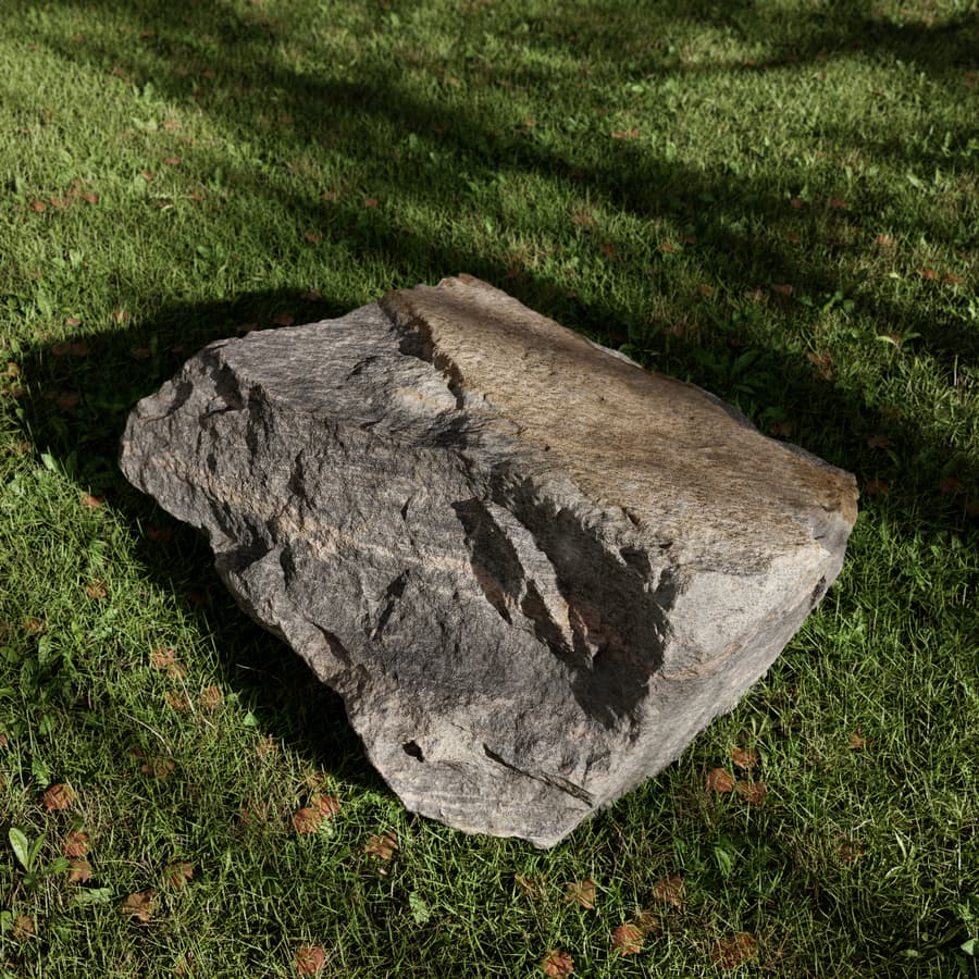Cool Toned Cleavered Low Large Rock Boulder Model